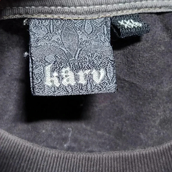 Vintage Y2K Black Karv brown / dark grey embroidered long sleeved crewneck shirt - Picture 11 of 16